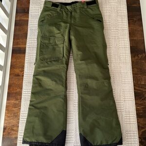Pulse Olive Green Men's Cargo snowboarding, and skiing pants